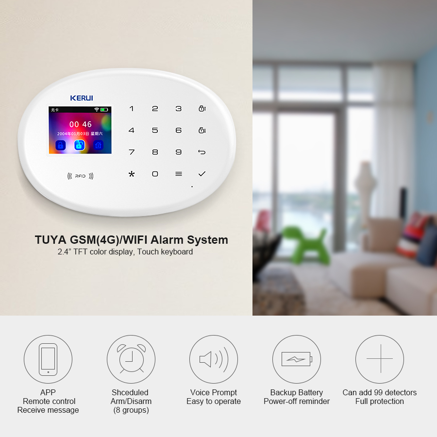 KERUI W202 Alarm System WIFI G - đánh giá và giá Home Security Front Door Camera